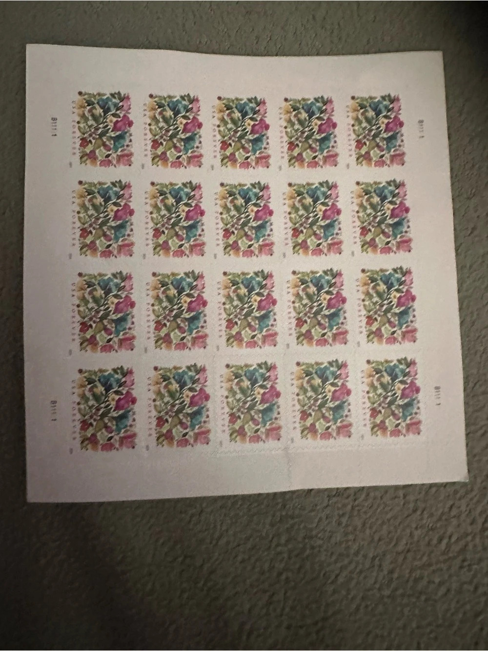 USPS Celebration Blooms Forever Stamps Sheet Floral Multicolor